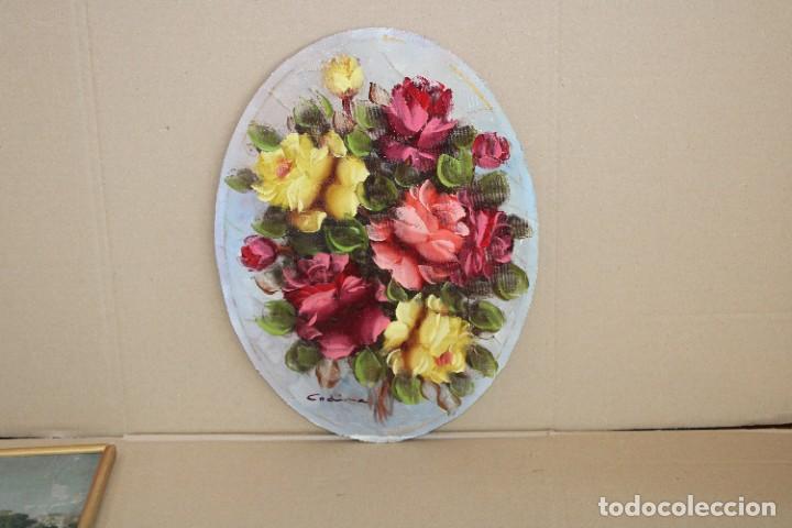 Arte: FIRMADO CODINA. OLEO SOBRE TABLA ENTELADA. ROSAS - Foto 1