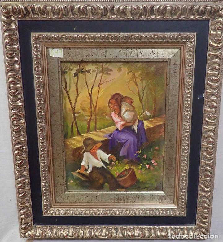 Arte: &Oacute;leo sobre lienzo firma a catalogar - Foto 1