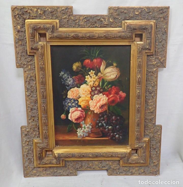 Arte: &Oacute;leo sobre tabla firma a catalogar - Foto 1