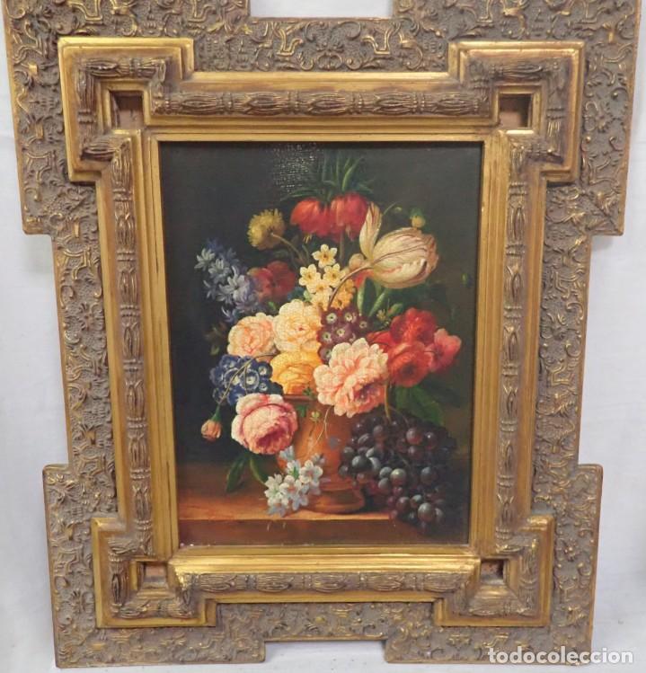 Arte: &Oacute;leo sobre tabla firma a catalogar - Foto 2