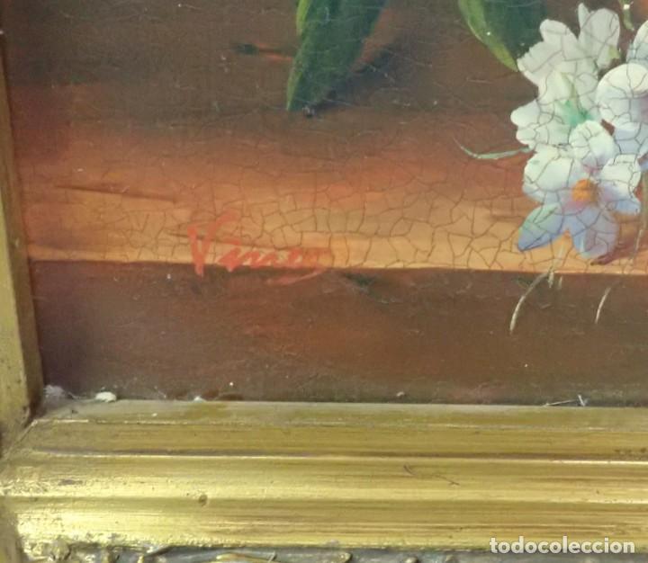 Arte: &Oacute;leo sobre tabla firma a catalogar - Foto 3