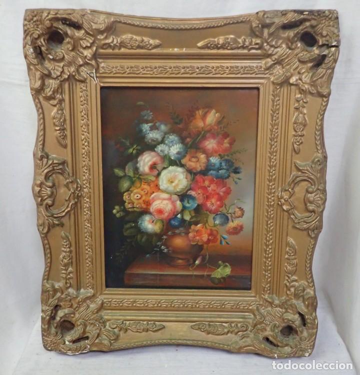 Arte: &Oacute;leo sobre tabla firma a catalogar - Foto 1