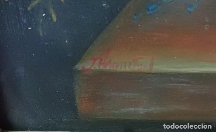 Arte: &Oacute;leo sobre tabla firma a catalogar - Foto 3