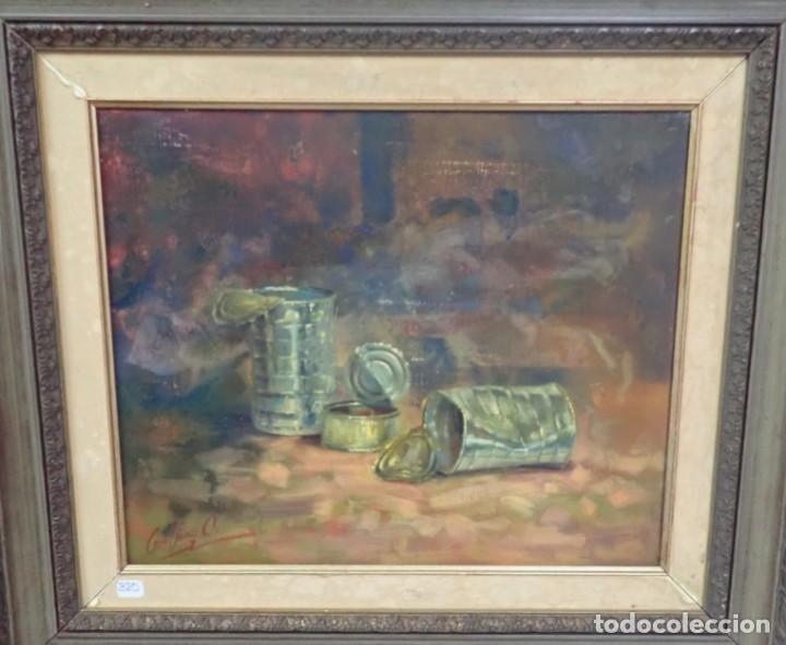 Arte: &Oacute;leo sobre tabla firma a catalogar - Foto 2