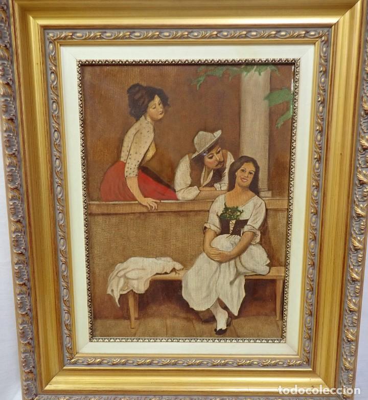 Arte: &Oacute;leo sobre lienzo firma a catalogar - Foto 2