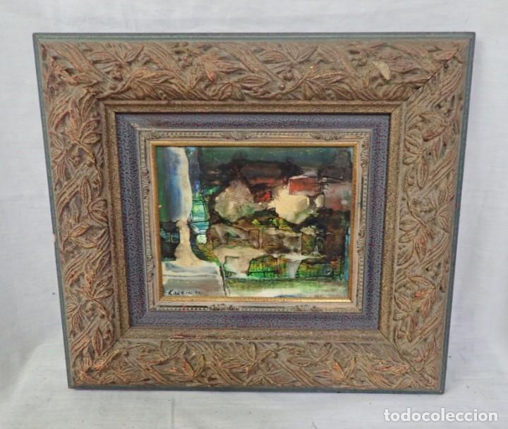 Arte: &Oacute;leo sobre tabla firma a catalogar - Foto 1