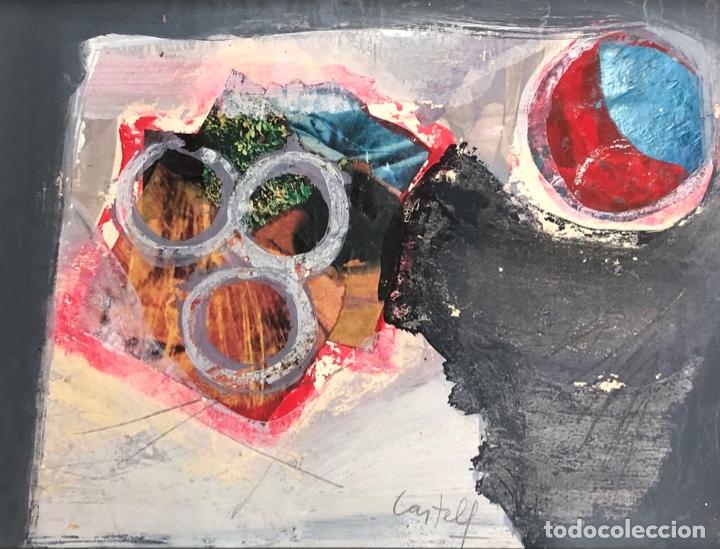 Arte: CASTELL - PINTURA Y COLLAGE SOBRE MADERA -