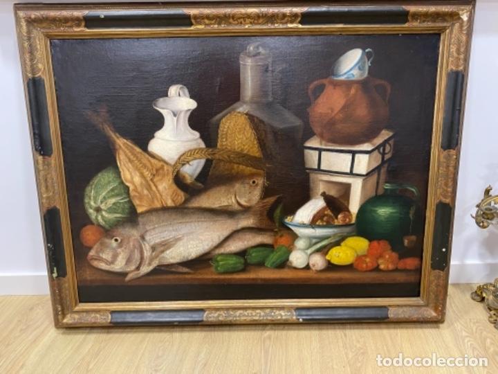Arte: Bodegon Siglo XIX oleo sobre lienzo. - Foto 1