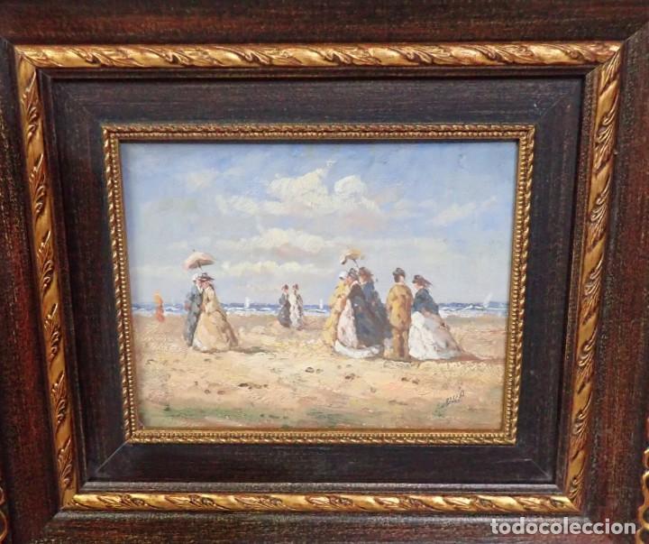 Arte: &Oacute;leo sobre tabla firma a catalogar - Foto 1