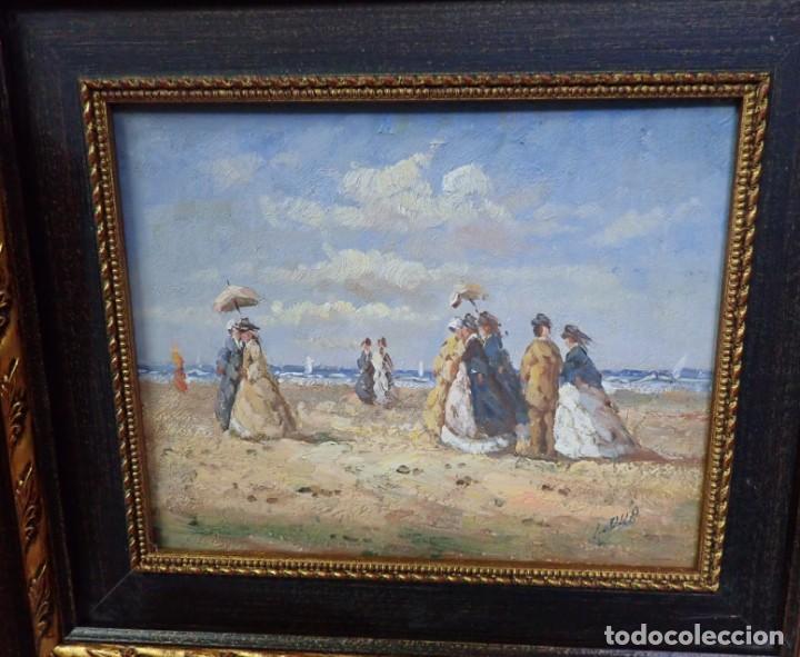 Arte: &Oacute;leo sobre tabla firma a catalogar - Foto 2