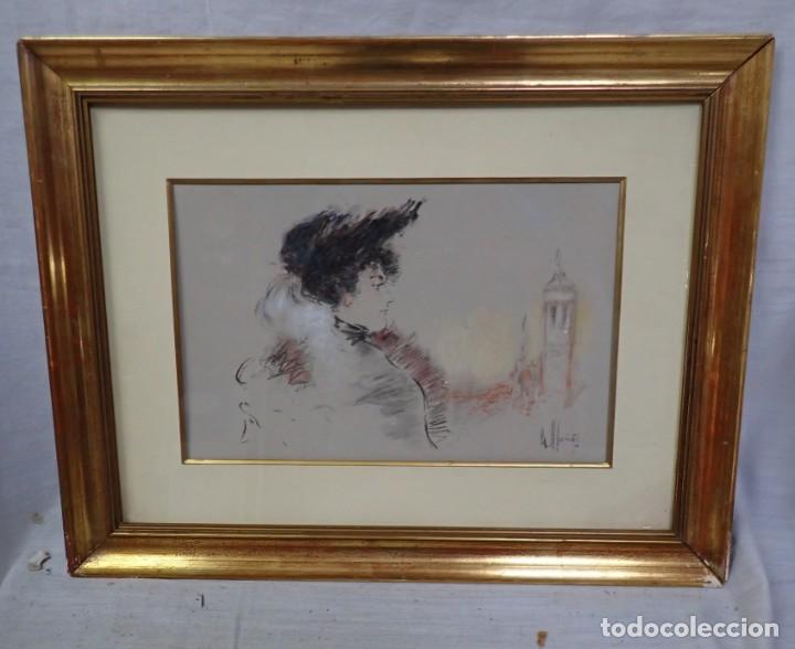 Arte: &Oacute;leo sobre tabla firma a catalogar - Foto 1