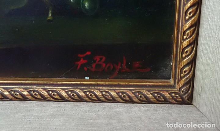 Arte: &Oacute;leo sobre tabla firma a catalogar - Foto 2