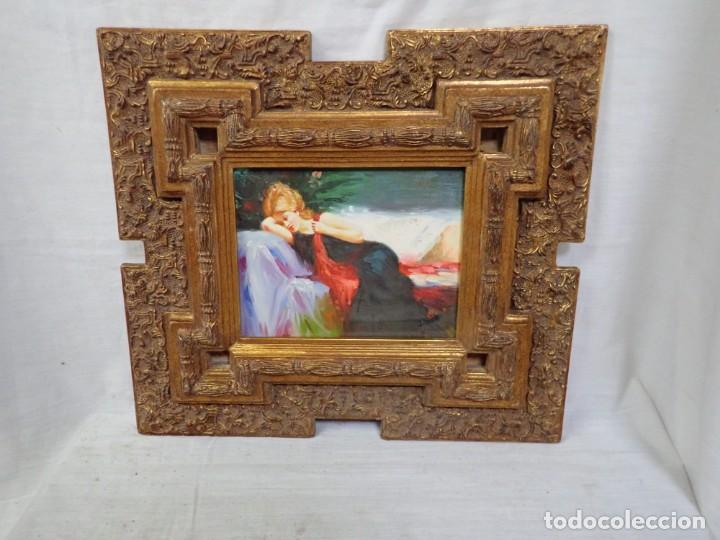 Arte: &Oacute;leo sobre tabla firma a catalogar - Foto 1