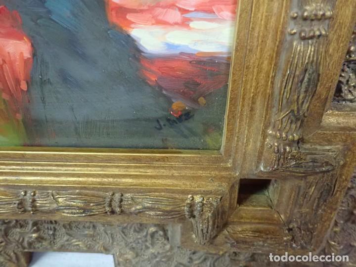 Arte: &Oacute;leo sobre tabla firma a catalogar - Foto 2