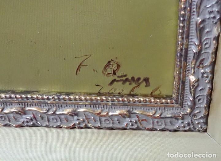 Arte: &Oacute;leo sobre tabla firma a catalogar - Foto 2