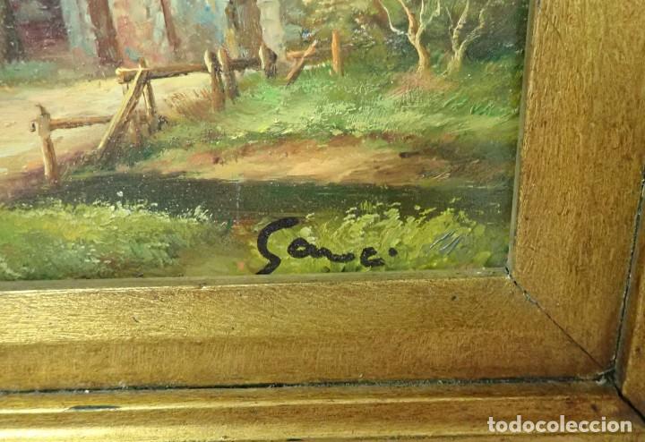 Arte: &Oacute;leo sobre tabla firma a catalogar - Foto 2
