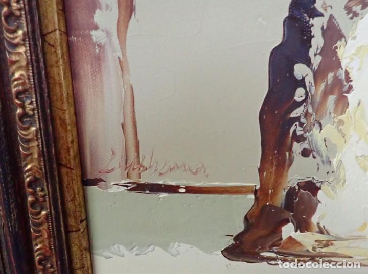 Arte: &Oacute;leo sobre tabla firma a catalogar - Foto 2