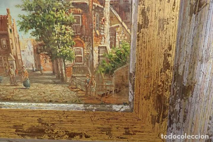 Arte: &Oacute;leo sobre tabla firma a catalogar - Foto 2