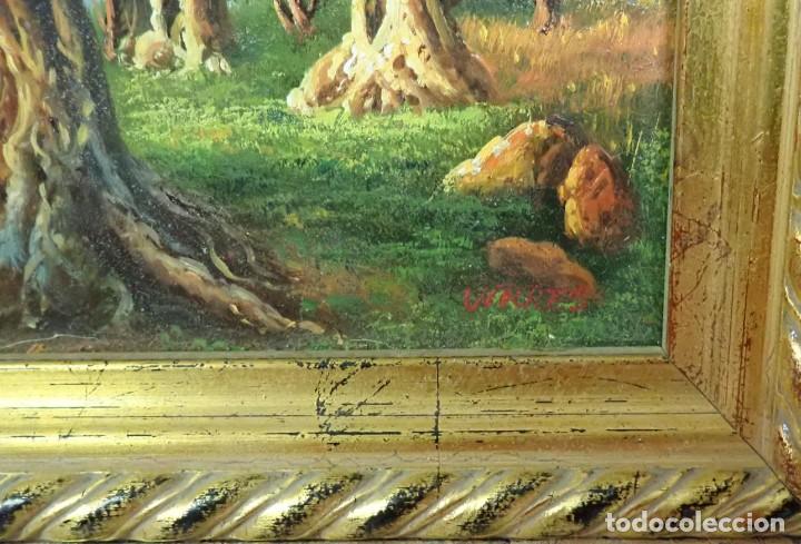 Arte: &Oacute;leo sobre tabla firma a catalogar - Foto 2