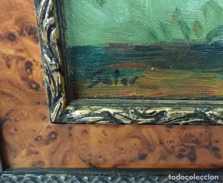 Arte: &Oacute;leo sobre tabla firma a catalogar - Foto 2
