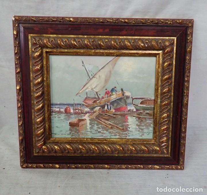 Arte: &Oacute;leo sobre lienzo firma a catalogar - Foto 1