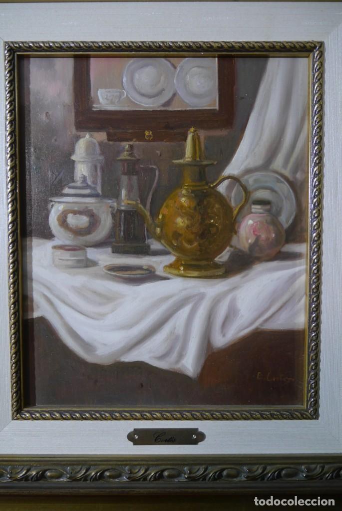 Arte: &Oacute;leo sobre lienzo, bodeg&oacute;n, E. Cort&eacute;s - Foto 3