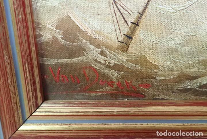 Arte: &Oacute;leo sobre tabla firma a catalogar - Foto 2