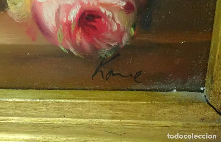 Arte: &Oacute;leo sobre tabla firma a catalogar - Foto 2