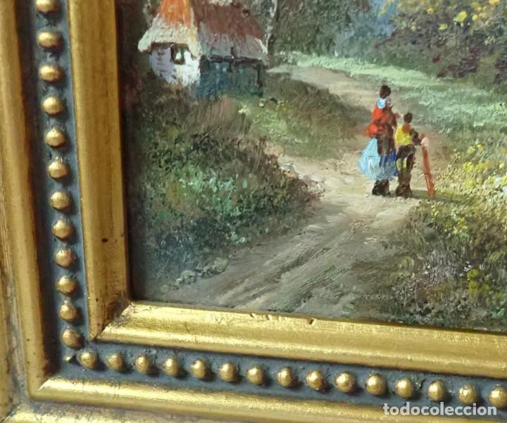 Arte: &Oacute;leo sobre tabla firma a catalogar - Foto 2