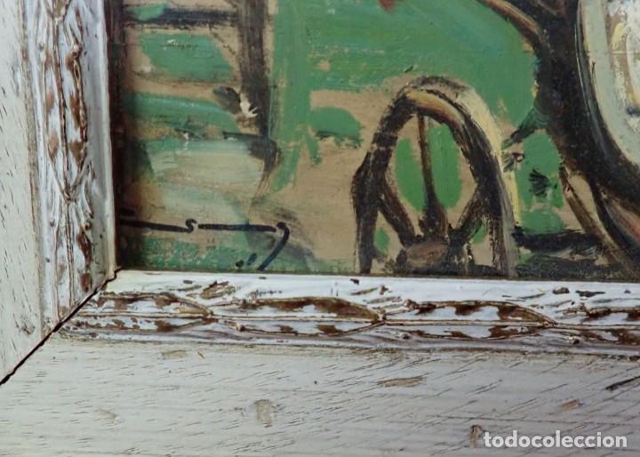 Arte: &Oacute;leo sobre tabla firma a catalogar - Foto 2
