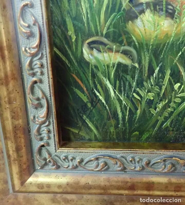 Arte: &Oacute;leo sobre tabla firma a catalogar - Foto 2