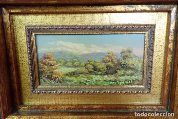 Arte: &Oacute;leo sobre tabla firma a catalogar - Foto 2
