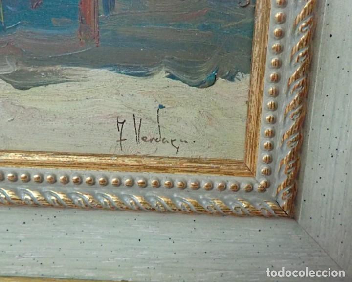 Arte: &Oacute;leo sobre tabla firma a catalogar - Foto 2