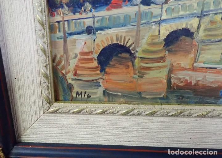Arte: &Oacute;leo sobre tabla firma a catalogar - Foto 2