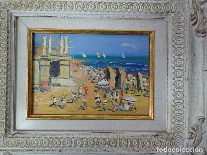 Arte: &Oacute;leo sobre tabla firma a catalogar - Foto 2