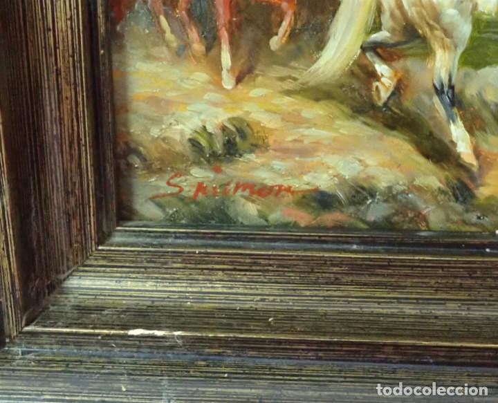 Arte: &Oacute;leo sobre tabla firma a catalogar - Foto 2