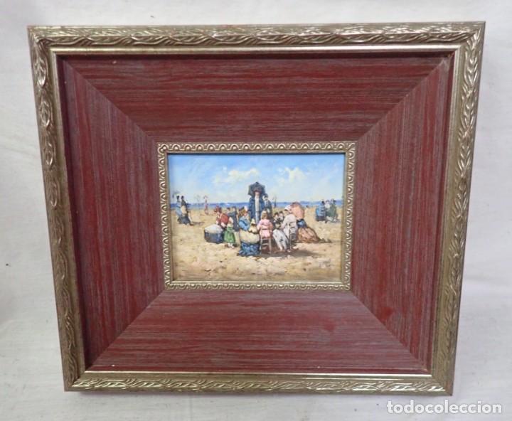 Arte: &Oacute;leo sobre tabla firma a catalogar - Foto 1