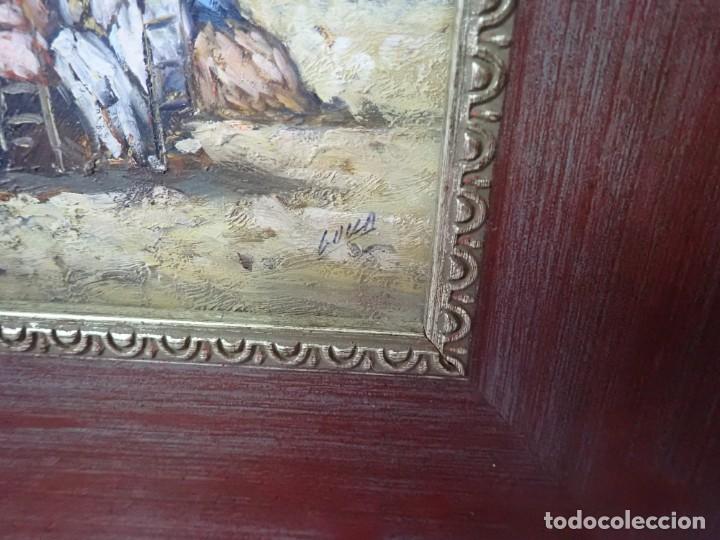 Arte: &Oacute;leo sobre tabla firma a catalogar - Foto 2