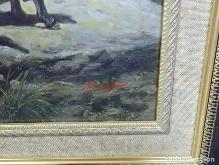 Arte: &Oacute;leo sobre tabla firma a catalogar - Foto 2