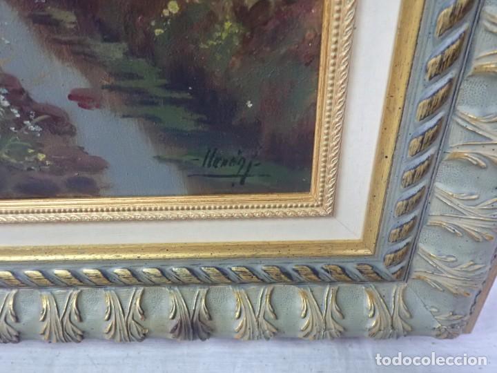 Arte: &Oacute;leo sobre tabla firma llorent - Foto 2