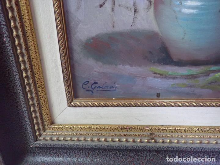 Arte: &Oacute;leo sobre tabla firma a catalogar - Foto 2