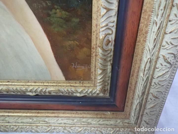 Arte: &Oacute;leo sobre tabla firma a catalogar - Foto 2