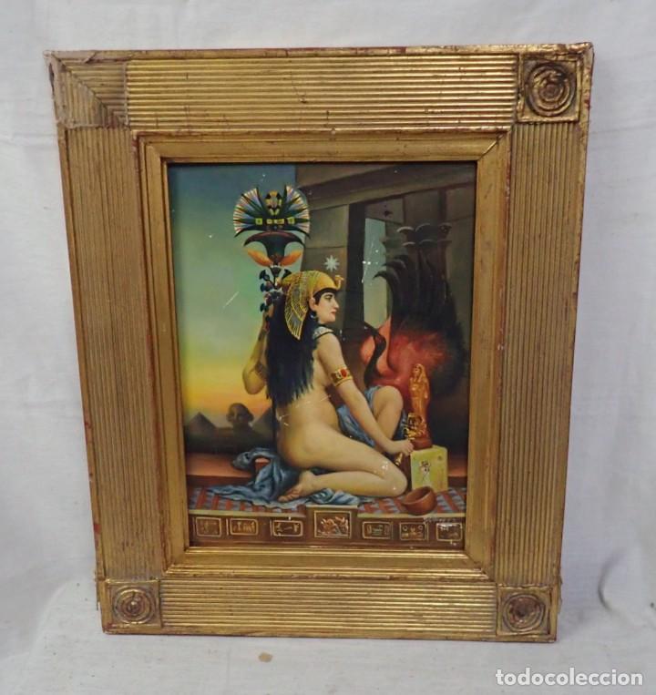 Arte: &Oacute;leo sobre tabla firma a catalogar - Foto 1