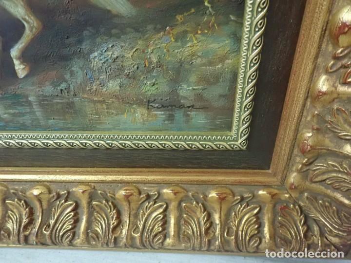Arte: &Oacute;leo sobre tabla firma a catalogar - Foto 2