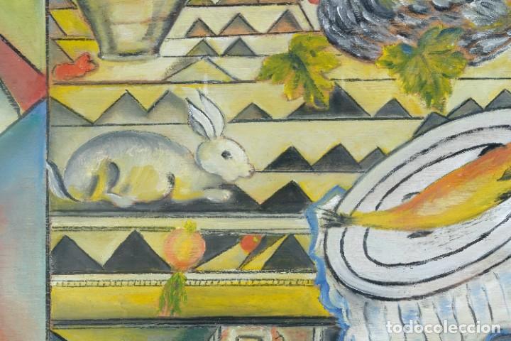 Arte: &Oacute;leo sobre t&aacute;blex Bodeg&oacute;n Firmado M.Berthold 1995 - Foto 3