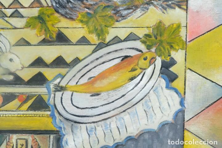 Arte: &Oacute;leo sobre t&aacute;blex Bodeg&oacute;n Firmado M.Berthold 1995 - Foto 4