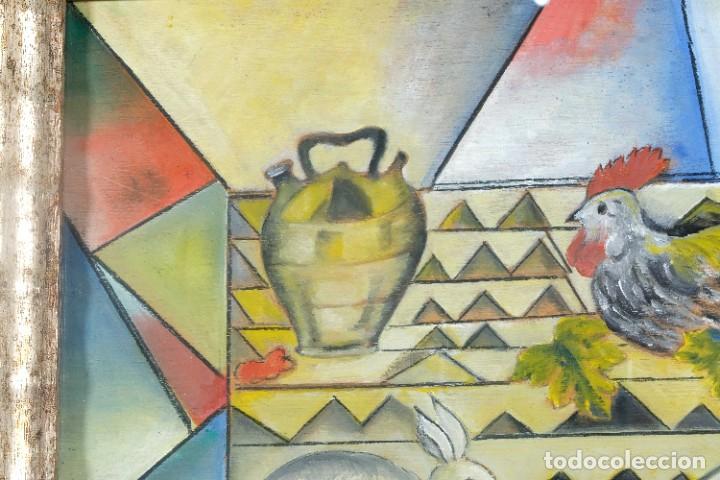 Arte: &Oacute;leo sobre t&aacute;blex Bodeg&oacute;n Firmado M.Berthold 1995 - Foto 6