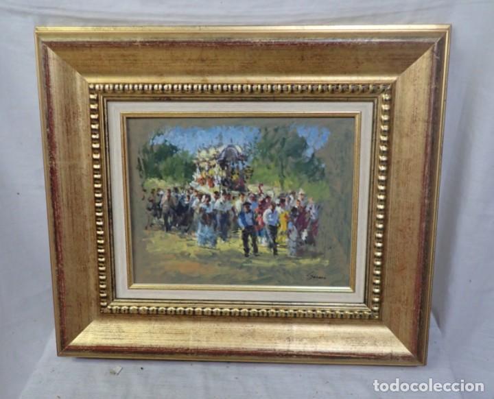 Arte: oleo sobre tabla firma a catalogar - Foto 1