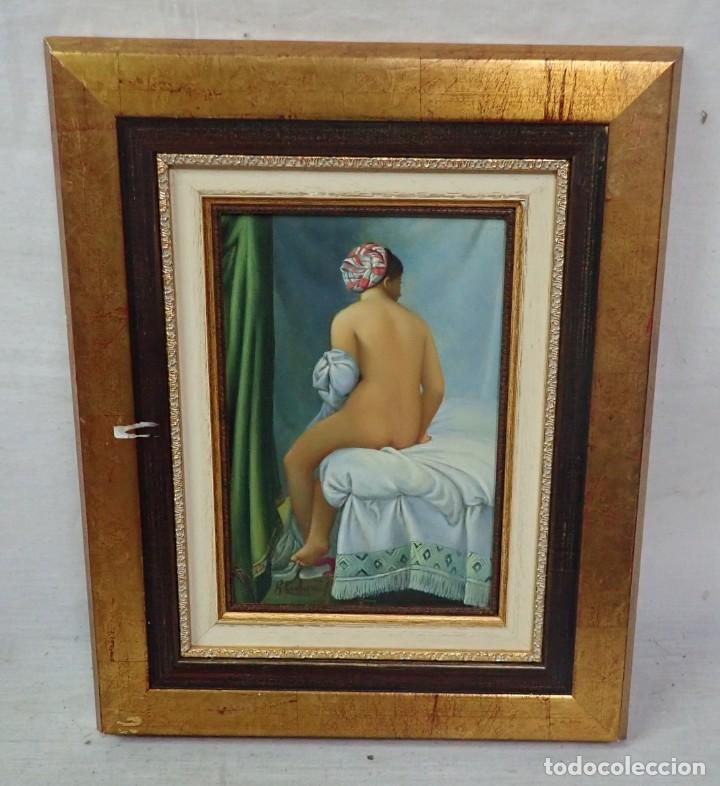 Arte: &Oacute;leo sobre tabla firma a catalogar - Foto 1