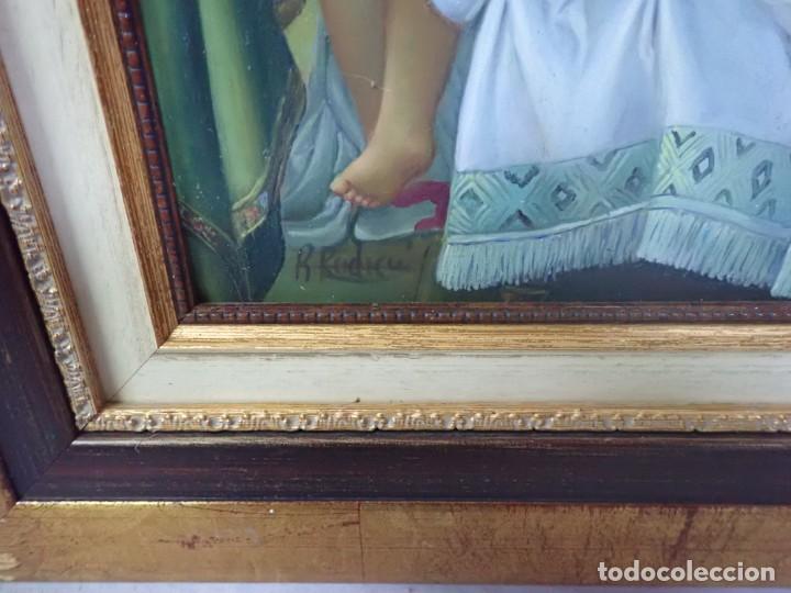 Arte: &Oacute;leo sobre tabla firma a catalogar - Foto 2